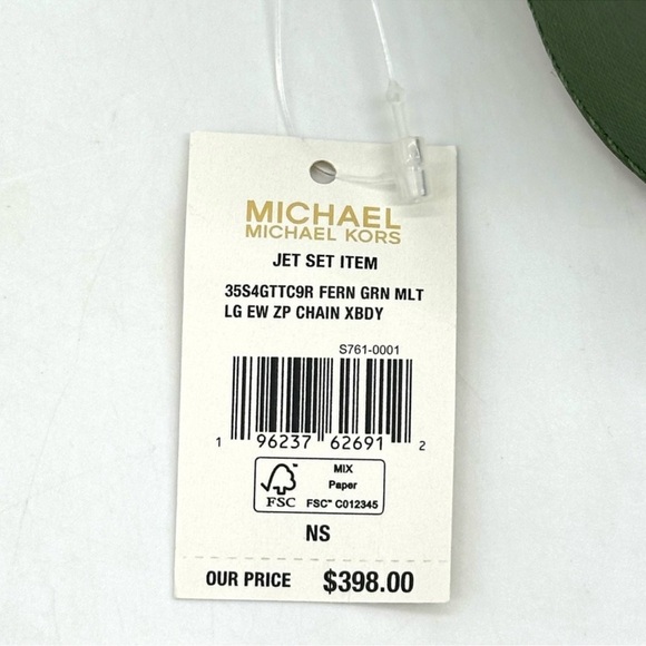 Michael Kors Large EW Zip Chain Xbody Crossbody Bag Green Multi - Picture 11 of 11